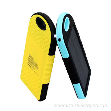5,000mAh Waterproof Portable Power Stations for iPhone6/5/4 with Solar Panel, 5V DC, 1A InputNew